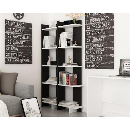 Decorotika Decorotika AL67BCB03 67 x 18 x 9 in. Alice Accent Corner Unit Bookcase - Black AL67BCB03